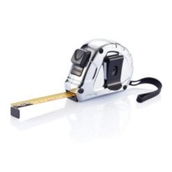 Miara 5m z nadrukiem Twojego logo, materiał: plastik, kolor: srebrny