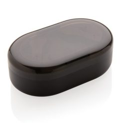 Bezprzewodowe słuchawki douszne TWS Light Up Logo z nadrukiem Twojego logo, materiał: plastik, kolor: czarny