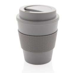 Kubek podróżny 350 ml z nadrukiem Twojego logo, materiał: pp, silikon, kolor: szary