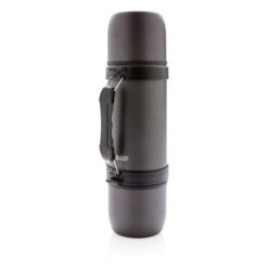 Termos 700 ml, 2 kubki Swiss Peak z nadrukiem Twojego logo, materiał: stal nierdzewna, stal, kolor: szary