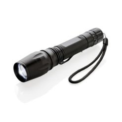 Latarka CREE 10W z nadrukiem Twojego logo, materiał: aluminium, kolor: czarny