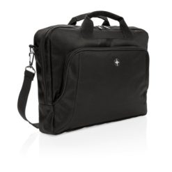 Torba na laptopa 15,6" Swiss Peak Deluxe z nadrukiem Twojego logo, materiał: poliester, kolor: czarny