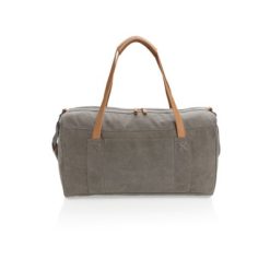 Torba sportowa, podróżna z nadrukiem Twojego logo, materiał: pu, płótno, kolor: szary