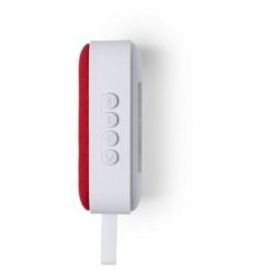 Głośnik bezprzewodowy 3W, radio z nadrukiem Twojego logo, materiał: poliester, kolor: czerwony