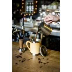 Bambusowy kubek termiczny 300 ml | Kol z nadrukiem Twojego logo, materiał: plastik, bambus, stal nierdzewna, stal, kolor: drewno