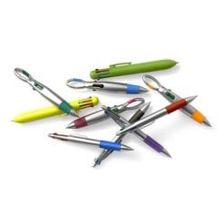 Długopis, wielokolorowy wkład z nadrukiem Twojego logo, materiał: plastik, guma, kolor: czarny