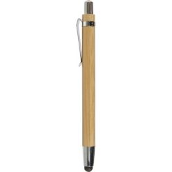 Bambusowy długopis, touch pen z nadrukiem Twojego logo, materiał: metal, plastik, bambus, kolor: brązowy