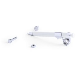 Długopis wielofunkcyjny, linijka, narzędzie pomiarowe z nadrukiem Twojego logo, materiał: plastik, kolor: biały