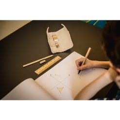 Zestaw szkolny, piórnik, ołówek, długopis, linijka, gumka i temperówka | Lauren z nadrukiem Twojego logo, materiał: drewno, papier, bawełna, kolor: beżowy