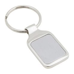 Prostokątny brelok do kluczy | Tristian z nadrukiem Twojego logo, materiał: metal, kolor: srebrny Prostokątny brelok do kluczy | Tristian z nadrukiem Twojego logo, materiał: metal, kolor: srebrny