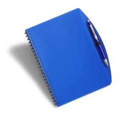 Notatnik ok. A5 z długopisem z nadrukiem Twojego logo, materiał: metal, papier, pp, kolor: granatowy