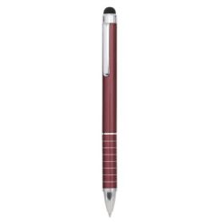 Długopis, touch pen z nadrukiem Twojego logo, materiał: aluminium, kolor: burgund