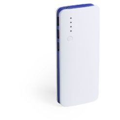 Power bank 10000 mAh, lampka LED z nadrukiem Twojego logo, materiał: plastik, kolor: granatowy