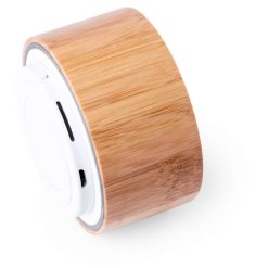 Bambusowy głośnik bezprzewodowy 3W, radio z nadrukiem Twojego logo, materiał: plastik, bambus, kolor: brązowy