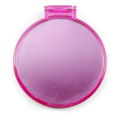 Lusterko kieszonkowe z nadrukiem Twojego logo, materiał: plastik, szkło, kolor: różowy