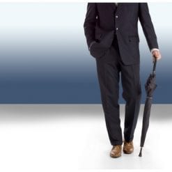 Parasol automatyczny Charles Dickens®, laska z nadrukiem Twojego logo, materiał: metal, guma, skóra, włókno szklane, pongee, kolor: czarny