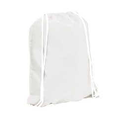 Worek ze sznurkiem z nadrukiem Twojego logo, materiał: poliester, kolor: biały