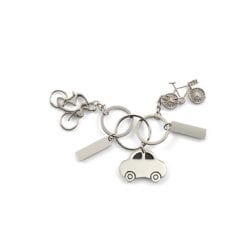 Brelok do kluczy "rower" z nadrukiem Twojego logo, materiał: metal, kolor: srebrny