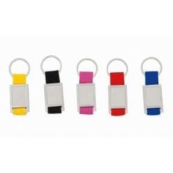 Brelok do kluczy z nadrukiem Twojego logo, materiał: metal, poliester, kolor: czarny