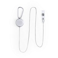 Ski pass, rozciągany przewód 65 cm z nadrukiem Twojego logo, materiał: aluminium, ps, kolor: biały