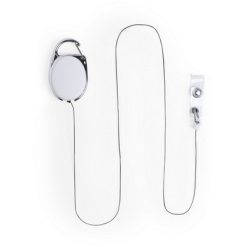 Ski pass, rozciągany przewód 75 cm z nadrukiem Twojego logo, materiał: plastik, kolor: biały