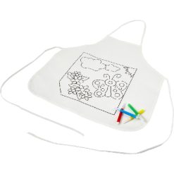 Fartuch kuchenny do kolorowania, flamastry z nadrukiem Twojego logo, materiał: non-woven, kolor: biały