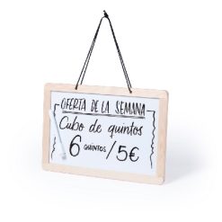 Tablica do pisania, zmywalny pisak z gumką, kreda z nadrukiem Twojego logo, materiał: drewno, kolor: drewno