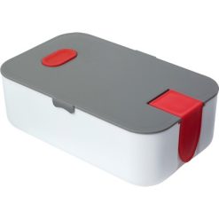 Pudełko śniadaniowe 850 ml, stojak na telefon z nadrukiem Twojego logo, materiał: pp, kolor: czerwony