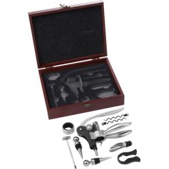 Zestaw do wina, 7 el. z nadrukiem Twojego logo, materiał: drewno, kolor: drewno