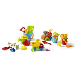 Zestaw plażowy, wiaderko z nadrukiem Twojego logo, materiał: pp, kolor: wielokolorowy