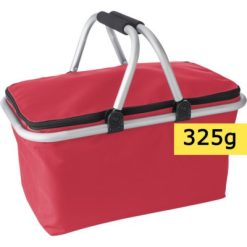 Koszyk na zakupy, składany z nadrukiem Twojego logo, materiał: aluminium, poliester, eva, kolor: czerwony