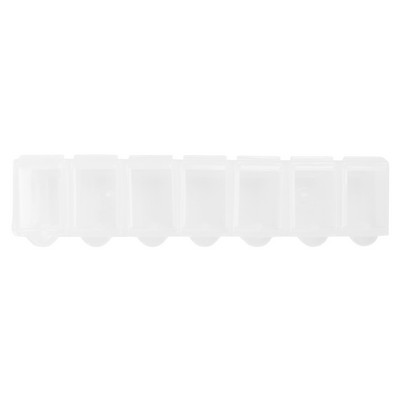 Pojemnik na tabletki z 7 przegrodami | Chuks z nadrukiem Twojego logo, materiał: pp, kolor: biały Pojemnik na tabletki z 7 przegrodami | Chuks z nadrukiem Twojego logo, materiał: pp, kolor: biały