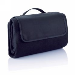 Koc piknikowy z nadrukiem Twojego logo, materiał: poliester, pe, polar, epe, kolor: czarny