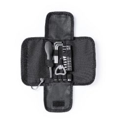 Zestaw narzędzi 19 el., śrubokręt z nadrukiem Twojego logo, materiał: poliester, kolor: czarny