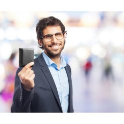 Etui na karty kredytowe, ochrona RFID z nadrukiem Twojego logo, materiał: pu, kolor: czarny