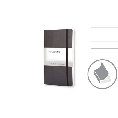 MOLESKINE Notatnik ok. A6 z nadrukiem Twojego logo, materiał: pu, papier, kolor: czarny MOLESKINE Notatnik ok. A6 z nadrukiem Twojego logo, materiał: pu, papier, kolor: czarny