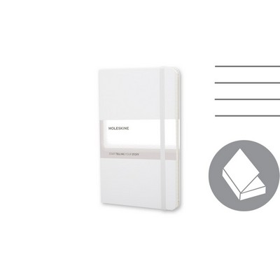 MOLESKINE Notatnik ok. A5 z nadrukiem Twojego logo, materiał: karton, papier, pp, kolor: biały MOLESKINE Notatnik ok. A5 z nadrukiem Twojego logo, materiał: karton, papier, pp, kolor: biały