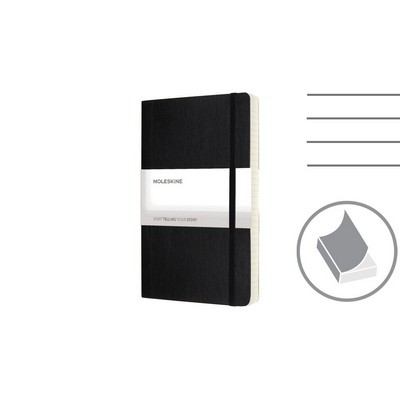 MOLESKINE Notatnik ok. A5 z nadrukiem Twojego logo, materiał: pu, papier, kolor: czarny MOLESKINE Notatnik ok. A5 z nadrukiem Twojego logo, materiał: pu, papier, kolor: czarny
