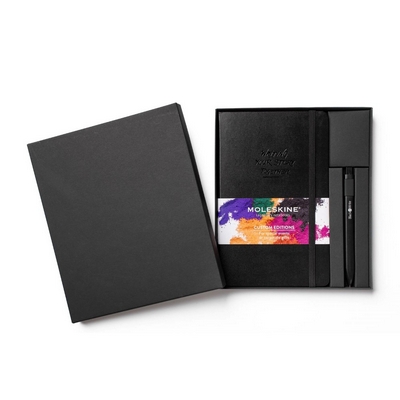 Pudełko podarunkowe MOLESKINE z nadrukiem Twojego logo, materiał: karton, kolor: czarny Pudełko podarunkowe MOLESKINE z nadrukiem Twojego logo, materiał: karton, kolor: czarny