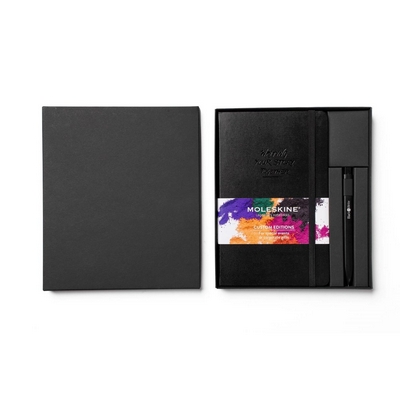 Pudełko podarunkowe MOLESKINE z nadrukiem Twojego logo, materiał: karton, kolor: czarny Pudełko podarunkowe MOLESKINE z nadrukiem Twojego logo, materiał: karton, kolor: czarny