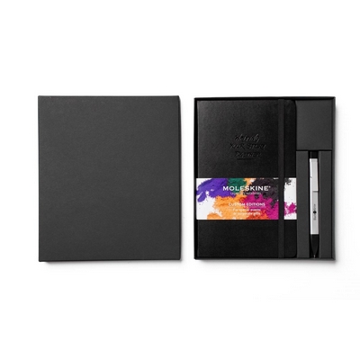 Pudełko podarunkowe MOLESKINE z nadrukiem Twojego logo, materiał: karton, kolor: czarny Pudełko podarunkowe MOLESKINE z nadrukiem Twojego logo, materiał: karton, kolor: czarny