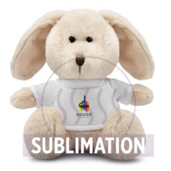 Pluszowy zając | Felix z nadrukiem Twojego logo, materiał: poliester, plusz, kolor: beżowy
