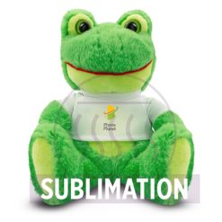 Pluszowa żaba | Elena z nadrukiem Twojego logo, materiał: poliester, plusz, kolor: zielony