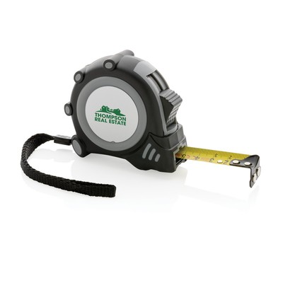 Miara 5m Grip, RABS z nadrukiem Twojego logo, materiał: stal, kolor: szary Miara 5m Grip, RABS z nadrukiem Twojego logo, materiał: stal, kolor: szary