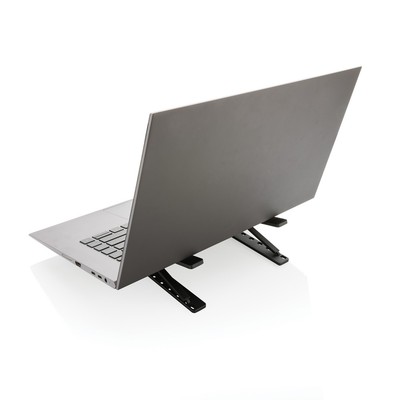 Składany stojak na laptopa do 15,6" Terra z nadrukiem Twojego logo, materiał: aluminium, tpu, kolor: szary Składany stojak na laptopa do 15,6" Terra z nadrukiem Twojego logo, materiał: aluminium, tpu, kolor: szary