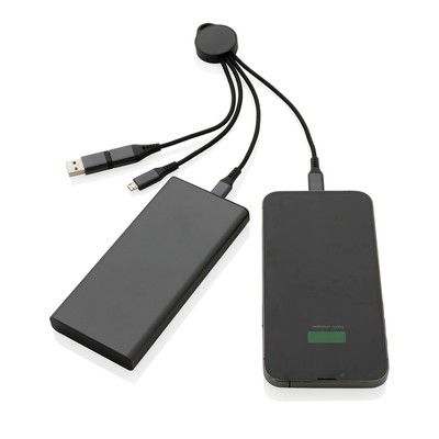 Kabel do ładowania 6 w 1 Terra z nadrukiem Twojego logo, materiał: aluminium, tpe, kolor: szary Kabel do ładowania 6 w 1 Terra z nadrukiem Twojego logo, materiał: aluminium, tpe, kolor: szary