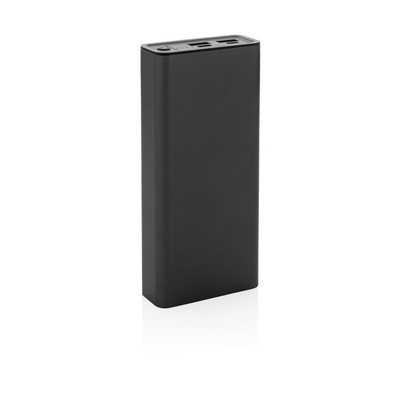 Power bank 20000 mAh Terra, aluminium z recyklingu z nadrukiem Twojego logo, materiał: aluminium, kolor: szary Power bank 20000 mAh Terra, aluminium z recyklingu z nadrukiem Twojego logo, materiał: aluminium, kolor: szary
