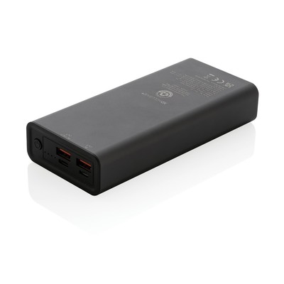 Power bank 20000 mAh Terra, aluminium z recyklingu z nadrukiem Twojego logo, materiał: aluminium, kolor: szary Power bank 20000 mAh Terra, aluminium z recyklingu z nadrukiem Twojego logo, materiał: aluminium, kolor: szary