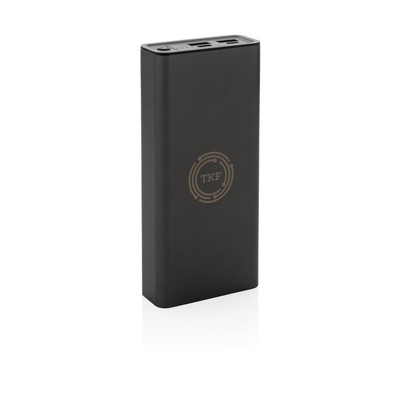 Power bank 20000 mAh Terra, aluminium z recyklingu z nadrukiem Twojego logo, materiał: aluminium, kolor: szary Power bank 20000 mAh Terra, aluminium z recyklingu z nadrukiem Twojego logo, materiał: aluminium, kolor: szary