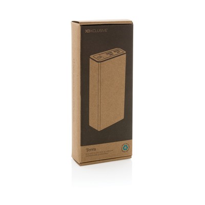Power bank 20000 mAh Terra, aluminium z recyklingu z nadrukiem Twojego logo, materiał: aluminium, kolor: szary Power bank 20000 mAh Terra, aluminium z recyklingu z nadrukiem Twojego logo, materiał: aluminium, kolor: szary